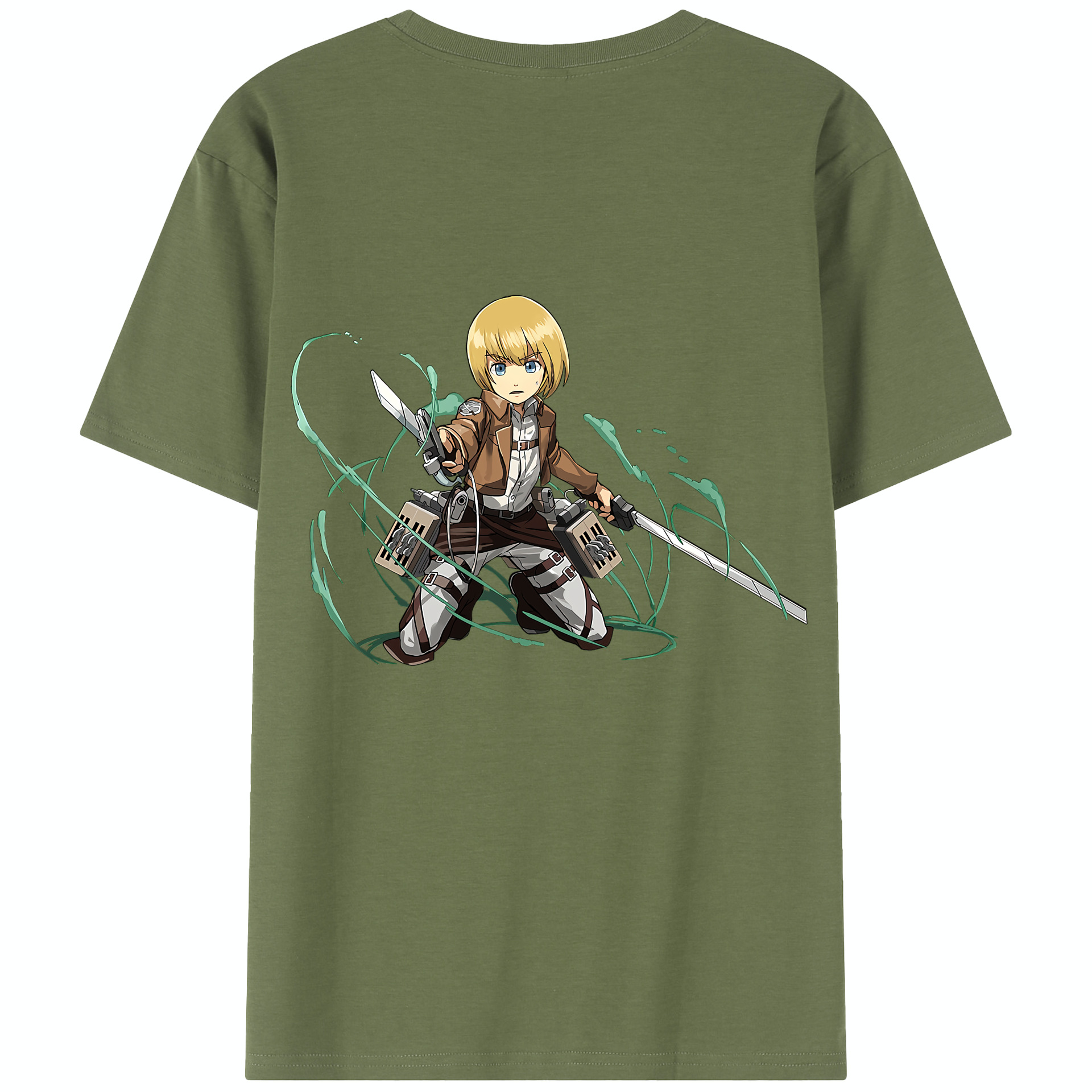 （画像用） 進撃の巨人 アルミン·アルレルト Attack on Titan Armin Arlert 綿100％半袖Tシャツ（背面プリント）